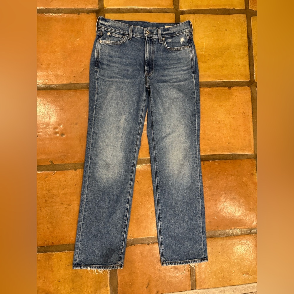 AYR Women's Straight-Leg Jeans in Medium Blue Wash
